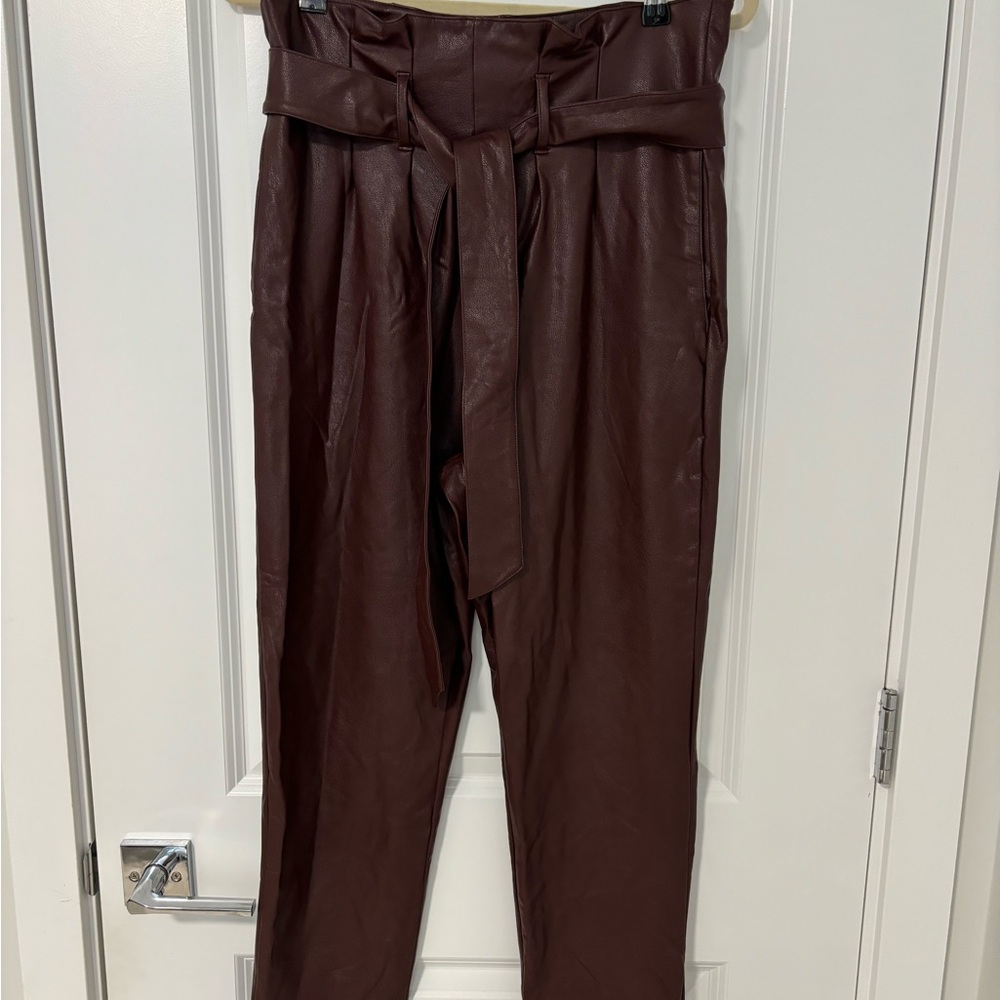 Faux leather pants